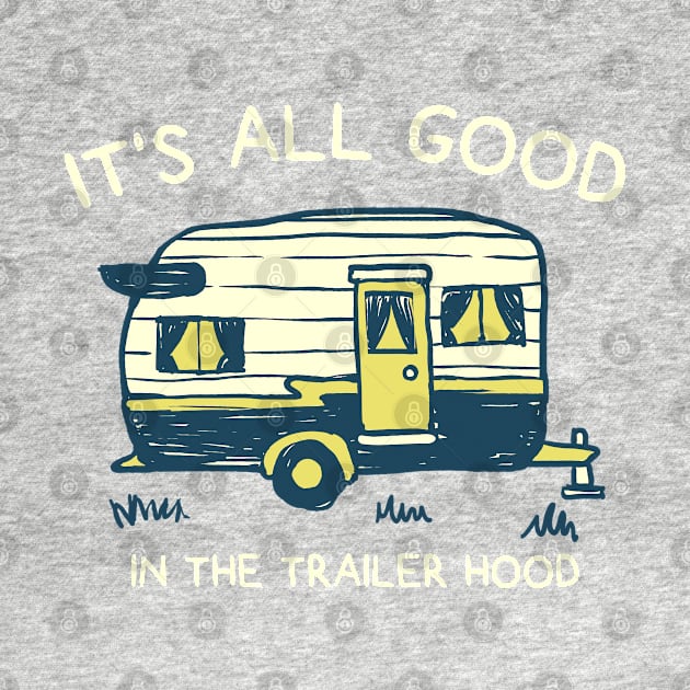 Camping Gift Print Camp RV And Camper Trailer Hood Print by Linco